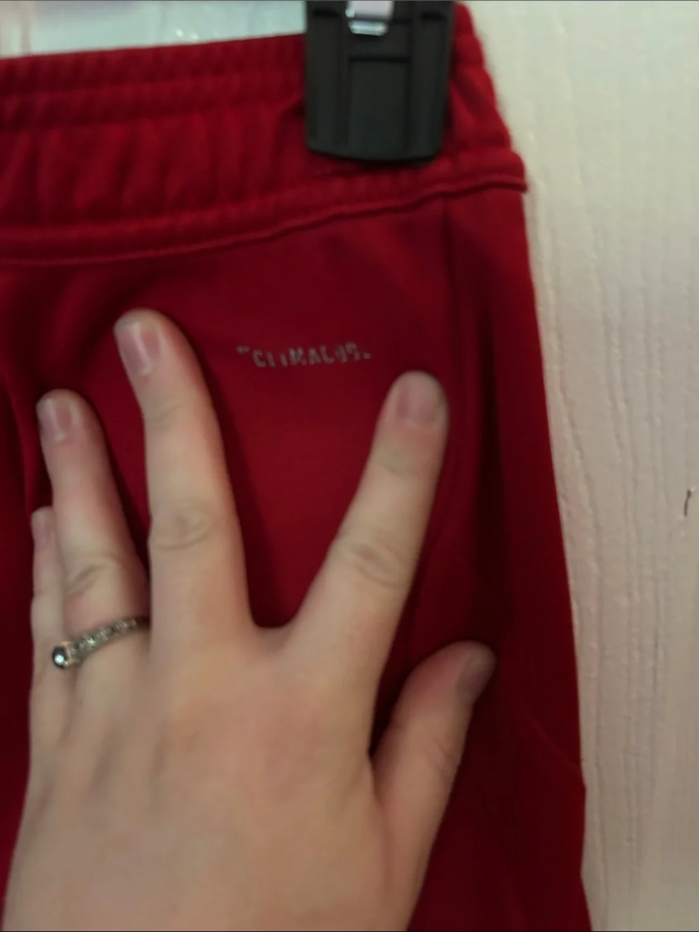 adidas Red Joggers with White Side Stripes